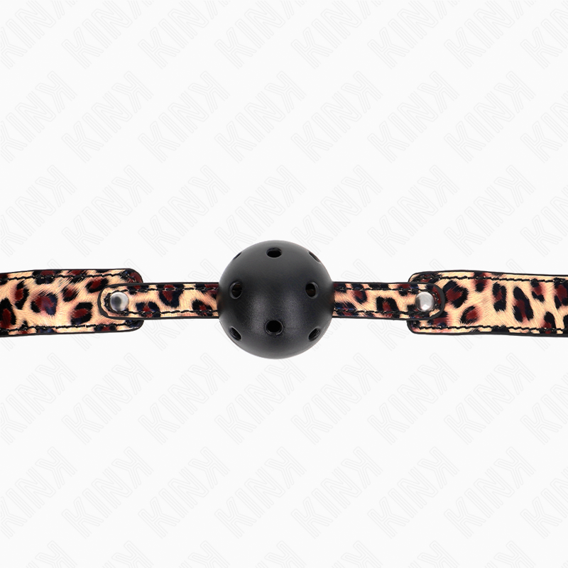 KINK - LEOPARD BREATHABLE BALL 4.5 CM GAG 65 x 2.5 CM 5 KINK - LEOPARD BREATHABLE BALL 4.5 CM GAG 65 x 2.5 CM - obrazek 5