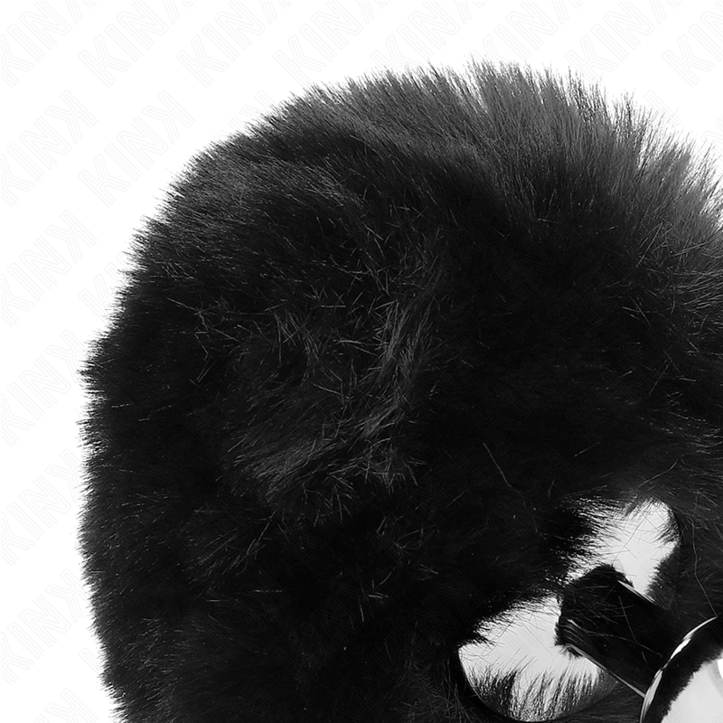 KINK - STAINLESS STEEL PLUG 7 x 3 CM WITH BLACK FAUX FUR RABBIT TAIL 8 CM 4 KINK - STAINLESS STEEL PLUG 7 x 3 CM WITH BLACK FAUX FUR RABBIT TAIL 8 CM - obrazek 4