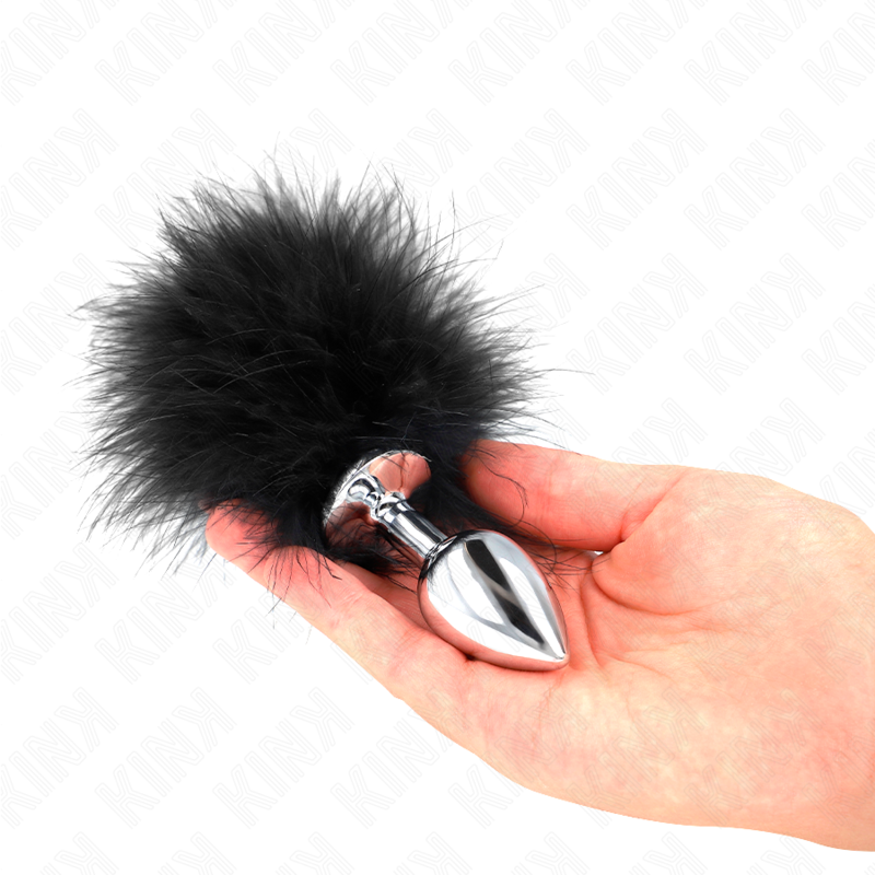 KINK - STAINLESS STEEL ANAL PLUG 11 x 7 CM WITH FEATHER 11 CM 3 KINK - STAINLESS STEEL ANAL PLUG 11 x 7 CM WITH FEATHER 11 CM - obrazek 3