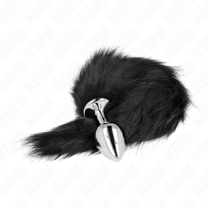 KINK - ANAL PLUG SIZE M 8 X 3.5 CM WITH SYNTHETIC TAIL 40 CM BLACK 2 KINK - ANAL PLUG SIZE M 8 X 3.5 CM WITH SYNTHETIC TAIL 40 CM BLACK - obrazek 2