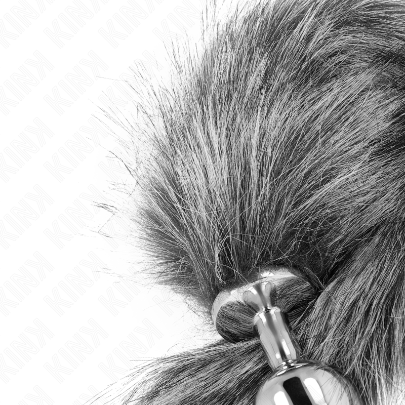 KINK - ANAL PLUG SIZE M 8 X 3.5 CM WITH SYNTHETIC TAIL 40 CM GREY 4 KINK - ANAL PLUG SIZE M 8 X 3.5 CM WITH SYNTHETIC TAIL 40 CM GREY - obrazek 4