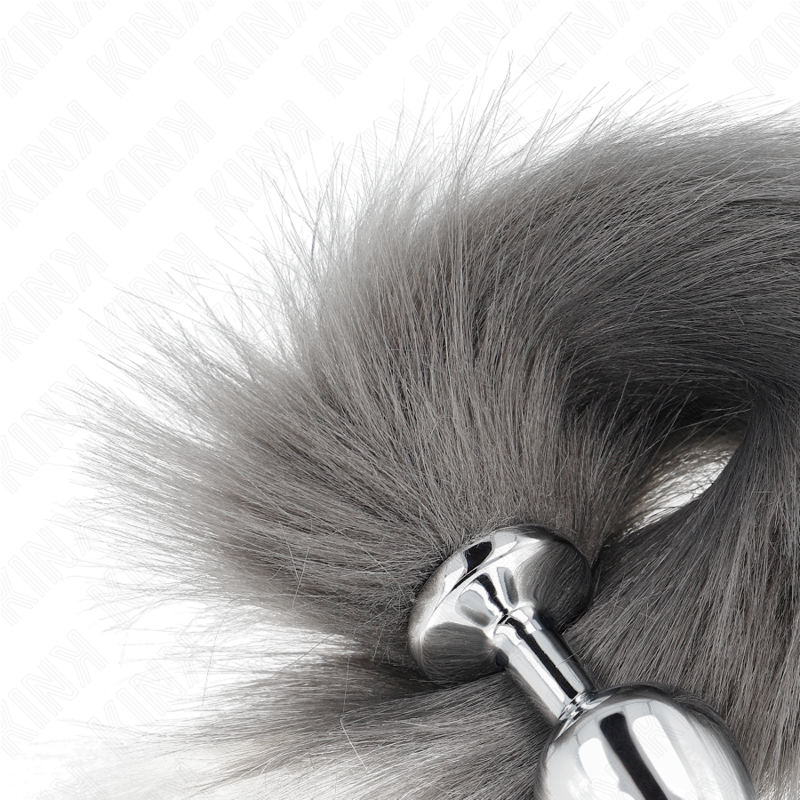 KINK - ANAL PLUG SIZE M 8 X 3.5 CM WITH SYNTHETIC TAIL 40 CM GREY AND WHITE 4 KINK - ANAL PLUG SIZE M 8 X 3.5 CM WITH SYNTHETIC TAIL 40 CM GREY AND WHITE - obrazek 4