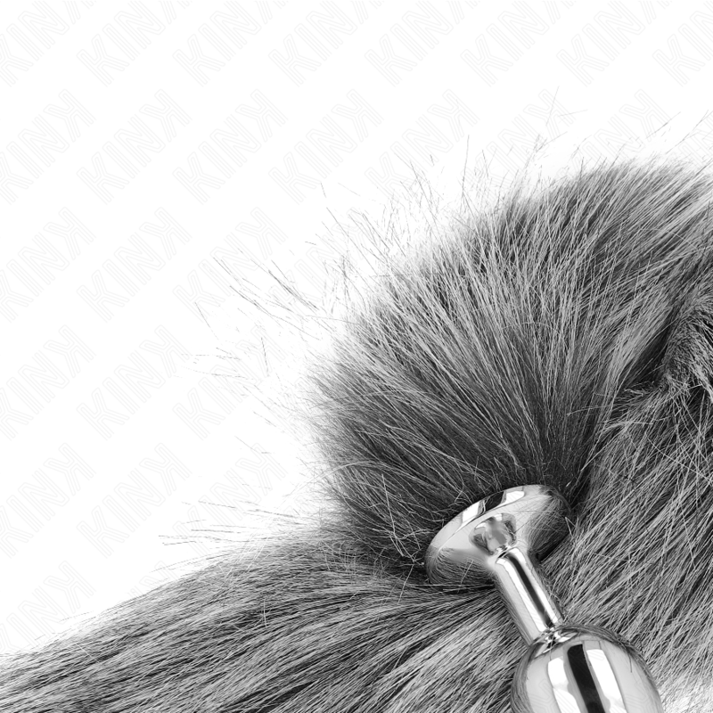 KINK - ANAL PLUG SIZE S 7 X 3 CM WITH SYNTHETIC TAIL 40 CM GREY 4 KINK - ANAL PLUG SIZE S 7 X 3 CM WITH SYNTHETIC TAIL 40 CM GREY - obrazek 4