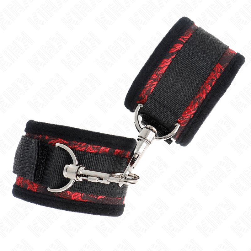 KINK - SCANDAL WRIST RESTRAINTS RED-BLACK 2 KINK - SCANDAL WRIST RESTRAINTS RED-BLACK - obrazek 2