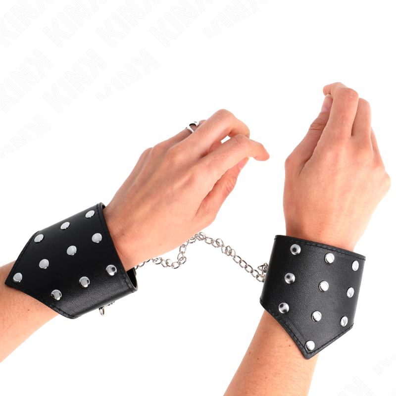 KINK - BLACK POINT STYLE WRISTBANDS WITH CHAIN ADJUSTABLE 17-23 CM X 8.5 CM 4 KINK - BLACK POINT STYLE WRISTBANDS WITH CHAIN ADJUSTABLE 17-23 CM X 8.5 CM - obrazek 4