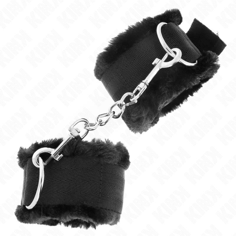 KINK - FURRY LINED WRIST RESTRAINTS BLACK ADJUSTABLE 17-31 CM X 7 CM 2 KINK - FURRY LINED WRIST RESTRAINTS BLACK ADJUSTABLE 17-31 CM X 7 CM - obrazek 2
