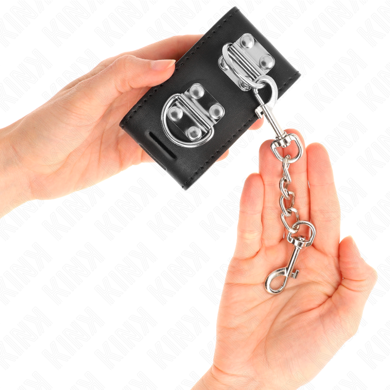 KINK - MULTIPOSITION WRIST RESTRAINTS WITH PADLOCK CLOSURE BLACK ADJUSTABLE 16-23 CM X 5.5 CM 3 KINK - MULTIPOSITION WRIST RESTRAINTS WITH PADLOCK CLOSURE BLACK ADJUSTABLE 16-23 CM X 5.5 CM - obrazek 3