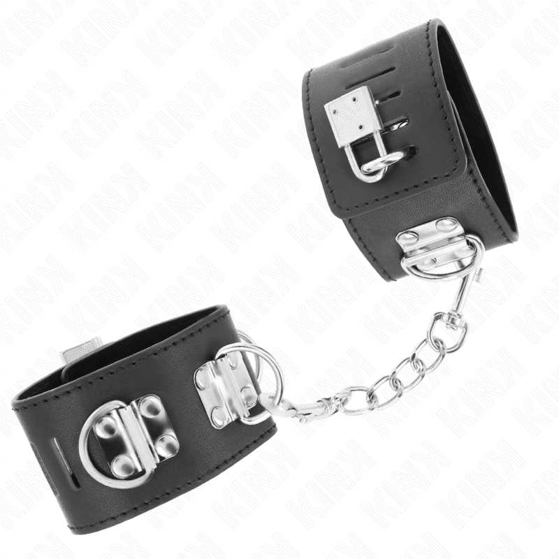 KINK - MULTIPOSITION WRIST RESTRAINTS WITH PADLOCK CLOSURE BLACK ADJUSTABLE 16-23 CM X 5.5 CM 2 KINK - MULTIPOSITION WRIST RESTRAINTS WITH PADLOCK CLOSURE BLACK ADJUSTABLE 16-23 CM X 5.5 CM - obrazek 2