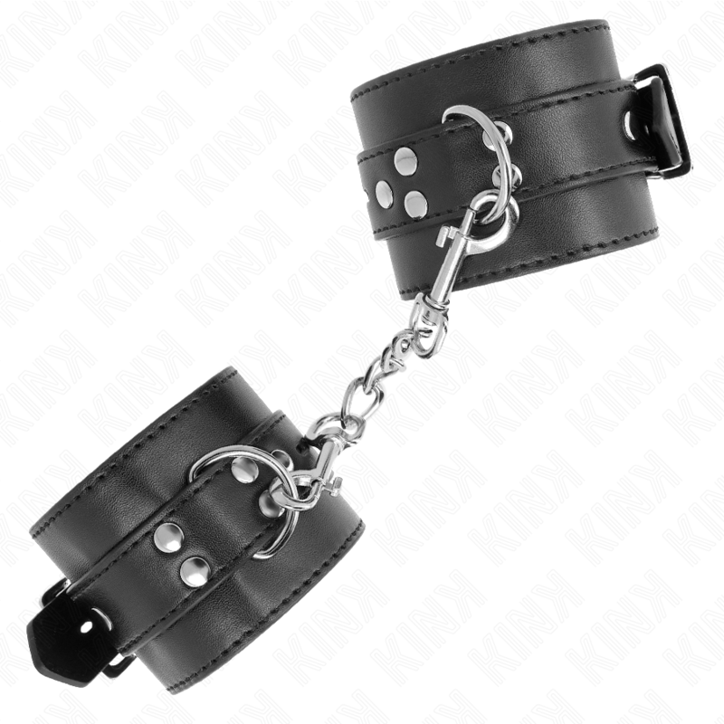 KINK - WRIST RESTRAINTS BLACK WITH BLACK BELT ADJUSTABLE 17-28 CM X 6 CM 2 KINK - WRIST RESTRAINTS BLACK WITH BLACK BELT ADJUSTABLE 17-28 CM X 6 CM - obrazek 2