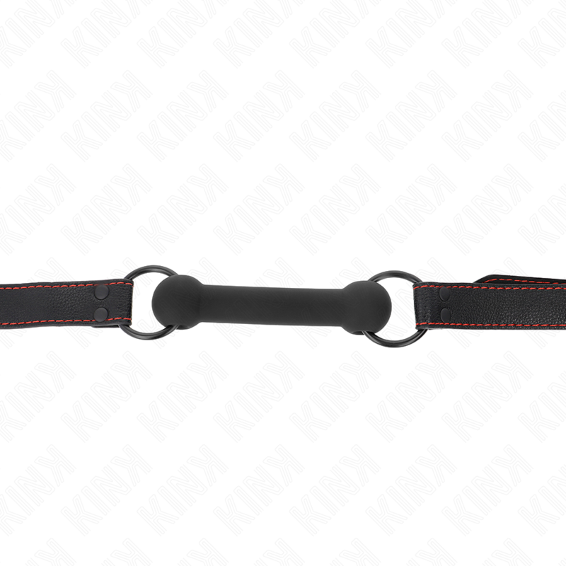 KINK - BONE GAG WITH LEATHERETTE STRAP BLACK ADJUSTABLE 41-57 CM 3 KINK - BONE GAG WITH LEATHERETTE STRAP BLACK ADJUSTABLE 41-57 CM - obrazek 3