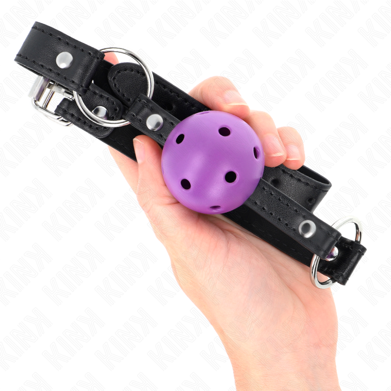 KINK - HOLLOW HARD PURPLE BALL 4.5 CM GAG 63.5 X 2 CM 4 KINK - HOLLOW HARD PURPLE BALL 4.5 CM GAG 63.5 X 2 CM - obrazek 4