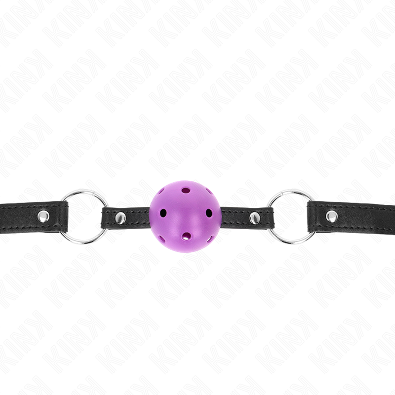 KINK - HOLLOW HARD PURPLE BALL 4.5 CM GAG 63.5 X 2 CM 3 KINK - HOLLOW HARD PURPLE BALL 4.5 CM GAG 63.5 X 2 CM - obrazek 3