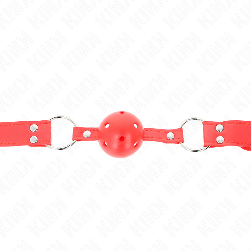 KINK - COMPLETE RED HOLLOW HARD BALL GAG 62 x 2 CM 3 KINK - COMPLETE RED HOLLOW HARD BALL GAG 62 x 2 CM - obrazek 3