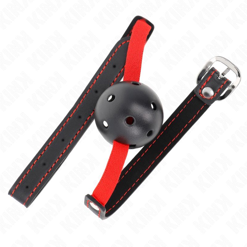 KINK - HOLLOW HARD MOUTH 4.5 CM GAG WITH ELASTIC BELT 56 x 1.5 CM 2 KINK - HOLLOW HARD MOUTH 4.5 CM GAG WITH ELASTIC BELT 56 x 1.5 CM - obrazek 2