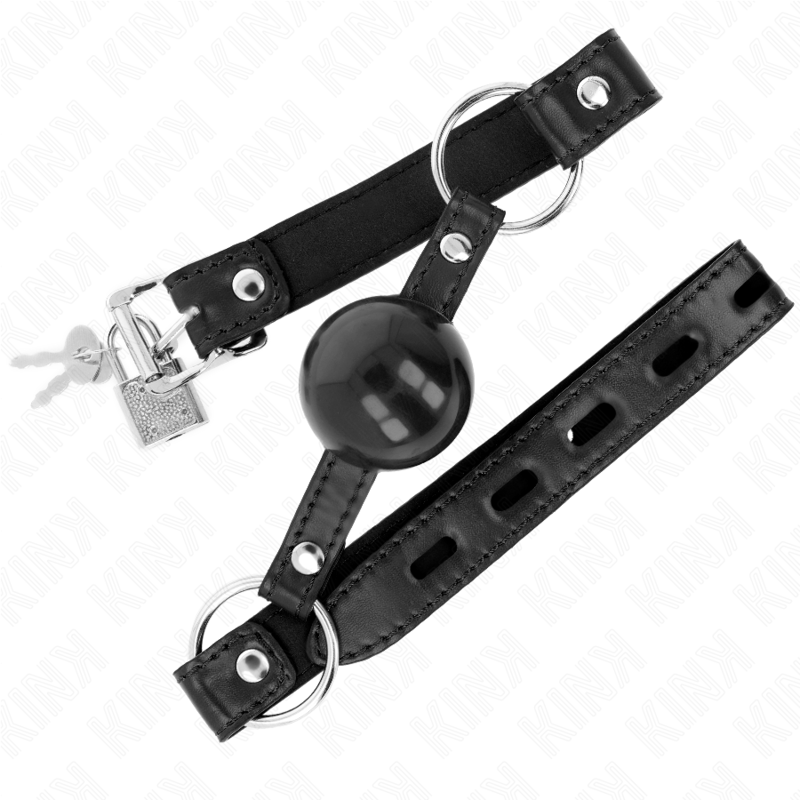KINK - BLACK TPE BALL 4 CM GAG 60 x 2 CM 2 KINK - BLACK TPE BALL 4 CM GAG 60 x 2 CM - obrazek 2