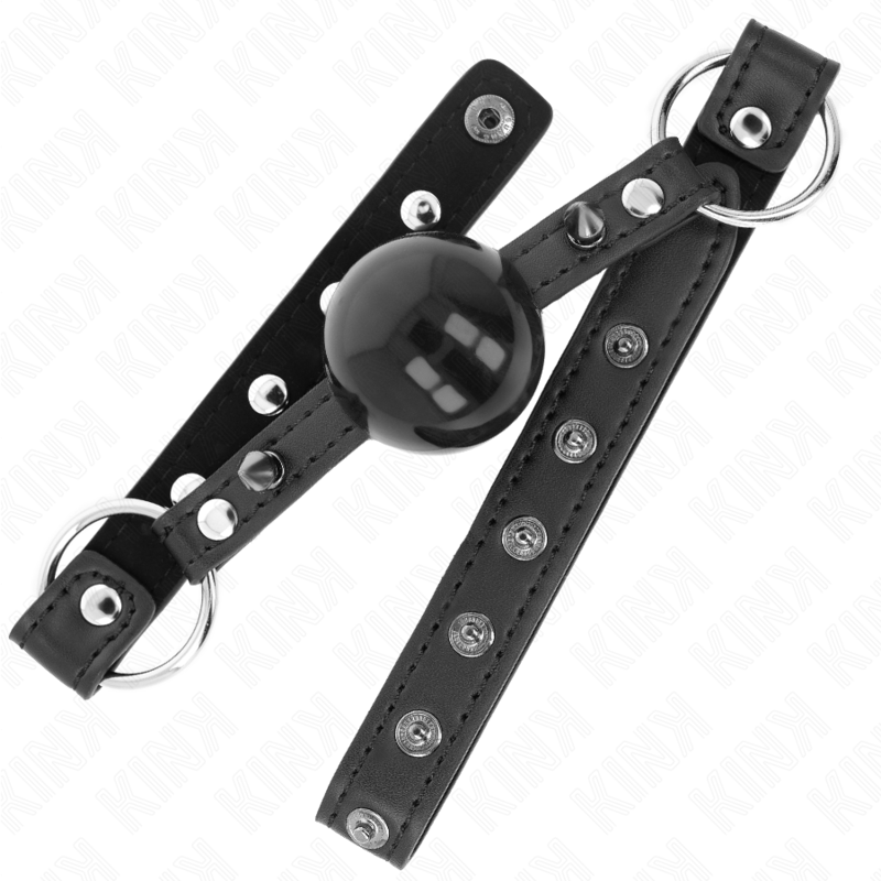 KINK - BALL 4 CM GAG WITH TIP RIVET AND SNAP LOCK 65 x 2 CM 2 KINK - BALL 4 CM GAG WITH TIP RIVET AND SNAP LOCK 65 x 2 CM - obrazek 2
