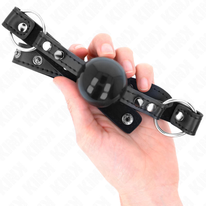 KINK - BALL 4 CM GAG WITH TIP RIVET AND SNAP LOCK 65 x 2 CM 4 KINK - BALL 4 CM GAG WITH TIP RIVET AND SNAP LOCK 65 x 2 CM - obrazek 4