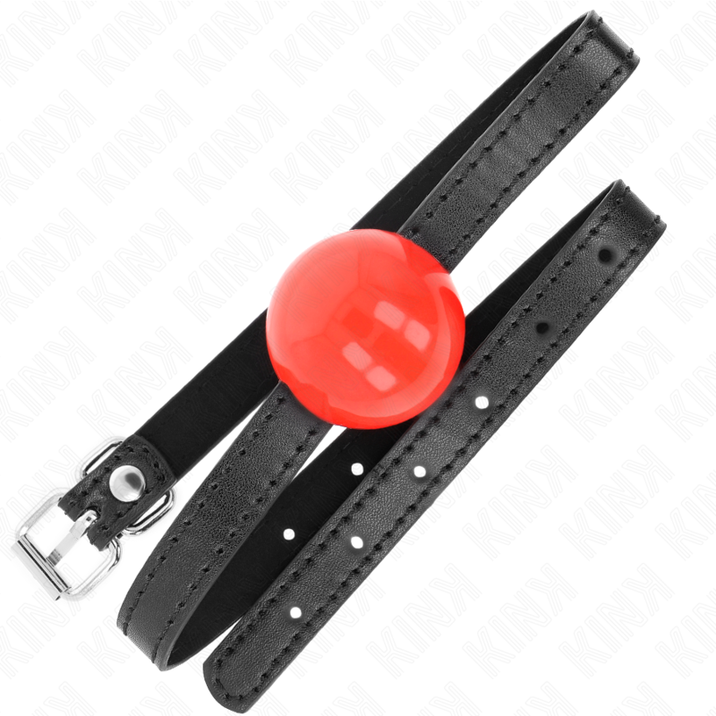KINK - RED SINGLE SOLID BALL 4 CM GAG 65 x 1.5 CM 2 KINK - RED SINGLE SOLID BALL 4 CM GAG 65 x 1.5 CM - obrazek 2
