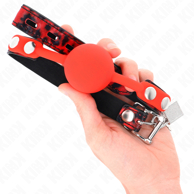 KINK - MODEL 2 SILICONE BALL 4 CM GAG WITH LOCK 60 x 2 CM 4 KINK - MODEL 2 SILICONE BALL 4 CM GAG WITH LOCK 60 x 2 CM - obrazek 4