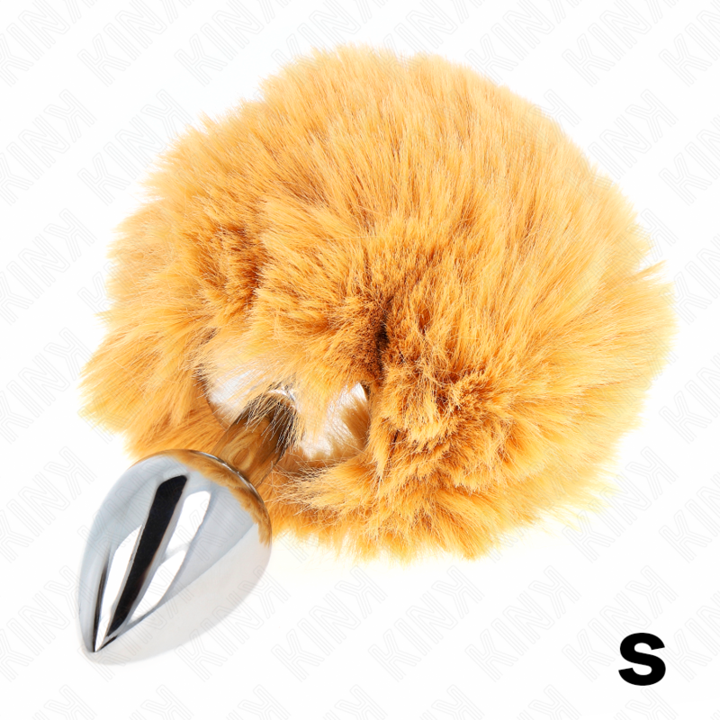 KINK - STAINLESS STEEL PLUG 7 x 3 CM WITH BEIGE FAUX FUR RABBIT TAIL 8 CM 3 KINK - STAINLESS STEEL PLUG 7 x 3 CM WITH BEIGE FAUX FUR RABBIT TAIL 8 CM - obrazek 3