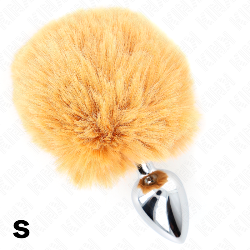 KINK - STAINLESS STEEL PLUG 7 x 3 CM WITH BEIGE FAUX FUR RABBIT TAIL 8 CM 4 KINK - STAINLESS STEEL PLUG 7 x 3 CM WITH BEIGE FAUX FUR RABBIT TAIL 8 CM - obrazek 4