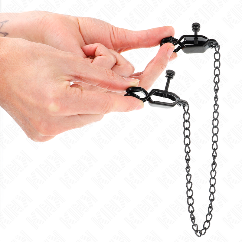 KINK - FLAT CHAIN NIPPLE CLAMPS BLACK 30 CM 2 KINK - FLAT CHAIN NIPPLE CLAMPS BLACK 30 CM - obrazek 2