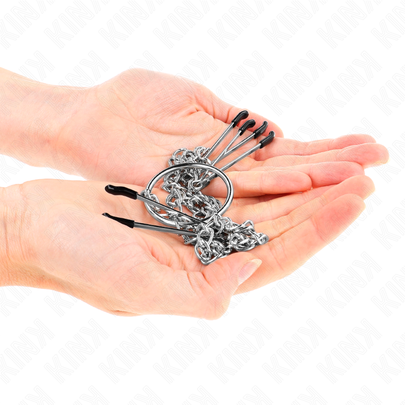 KINK - TRIPLE NIPPLE AND CLIT CLAMPS WITH CHAIN MODEL 1 4 KINK - TRIPLE NIPPLE AND CLIT CLAMPS WITH CHAIN MODEL 1 - obrazek 4