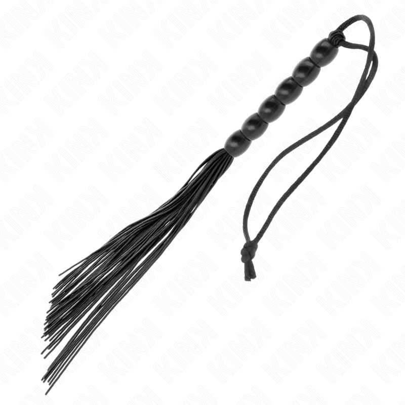KINK - MINI SILICONE WHIP WITH 6 BLACK BEADS 26 CM 5 KINK - MINI SILICONE WHIP WITH 6 BLACK BEADS 26 CM - obrazek 5