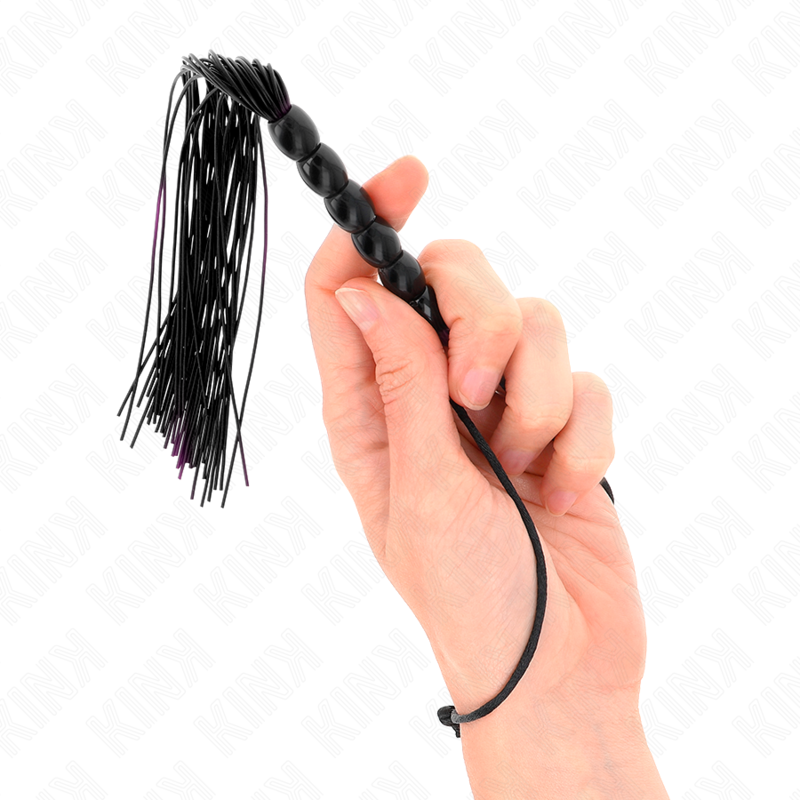 KINK - MINI SILICONE WHIP WITH 6 BLACK BEADS 26 CM 4 KINK - MINI SILICONE WHIP WITH 6 BLACK BEADS 26 CM - obrazek 4