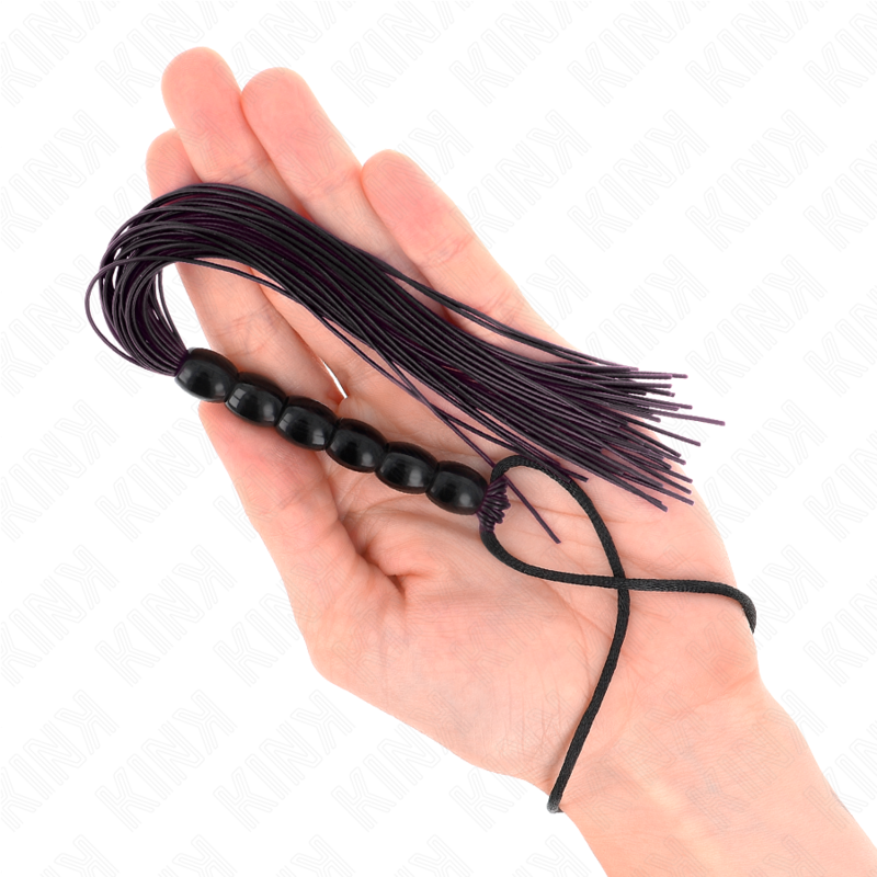 KINK - MINI SILICONE WHIP WITH 6 BLACK BEADS 26 CM 3 KINK - MINI SILICONE WHIP WITH 6 BLACK BEADS 26 CM - obrazek 3