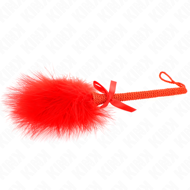 KINK - NYLON ROPE WAND WITH TICKLE FEATHERS AND RED BOW 25 CM 4 KINK - NYLON ROPE WAND WITH TICKLE FEATHERS AND RED BOW 25 CM - obrazek 4