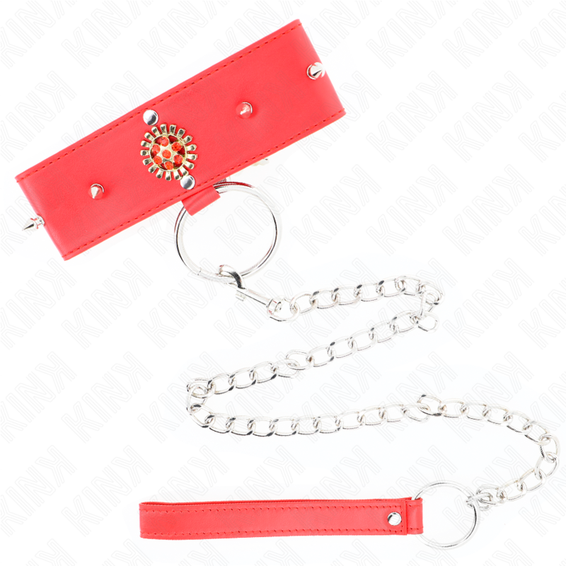 KINK - RED DIAMOND NECKLACE WITH BELT 65 CM AJDUSTABLE 35-51 CM X 7 CM 4 KINK - RED DIAMOND NECKLACE WITH BELT 65 CM AJDUSTABLE 35-51 CM X 7 CM - obrazek 4
