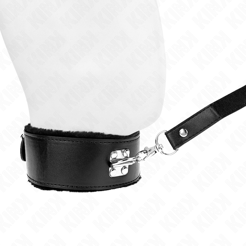 KINK - NECKLACE WITH LEASH 116 CM WITH SILVER STUDS MODEL 4 BLACK ADJUSTABLE 40-48 CM X 6 CM 3 KINK - NECKLACE WITH LEASH 116 CM WITH SILVER STUDS MODEL 4 BLACK ADJUSTABLE 40-48 CM X 6 CM - obrazek 3