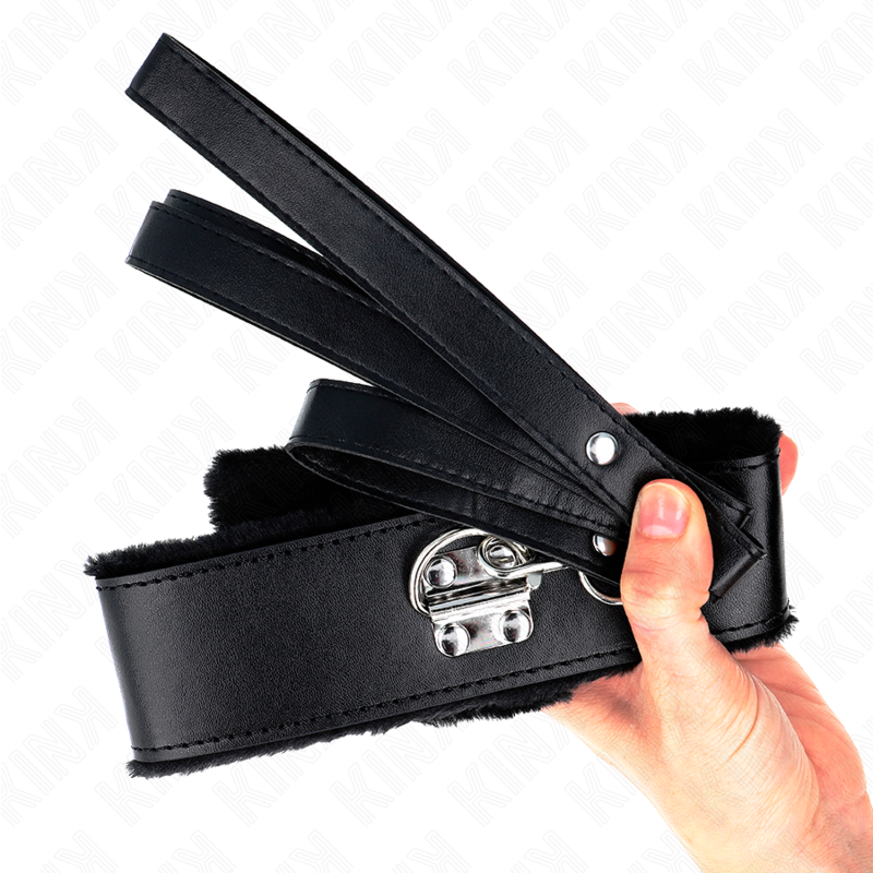 KINK - NECKLACE WITH LEASH 116 CM WITH SILVER STUDS MODEL 4 BLACK ADJUSTABLE 40-48 CM X 6 CM 5 KINK - NECKLACE WITH LEASH 116 CM WITH SILVER STUDS MODEL 4 BLACK ADJUSTABLE 40-48 CM X 6 CM - obrazek 5