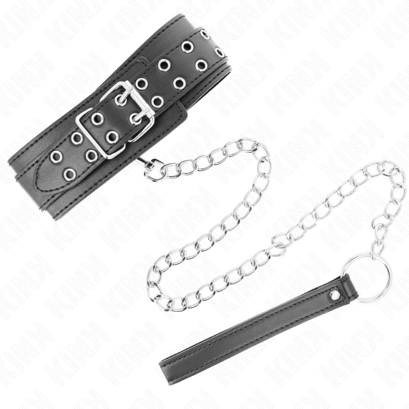 KINK - NECKLACE WITH STRAP 65 CM SILVER BUCKLES ADJUSTABLE 33-46 CM X 5.5 CM 5 KINK - NECKLACE WITH STRAP 65 CM SILVER BUCKLES ADJUSTABLE 33-46 CM X 5.5 CM - obrazek 5