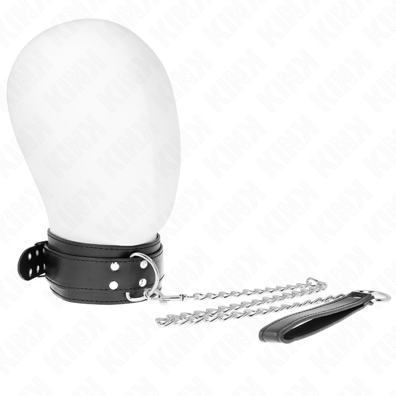 KINK - NECKLACE WITH STRAP 65 CM SILVER BUCKLES ADJUSTABLE 33-46 CM X 5.5 CM 2 KINK - NECKLACE WITH STRAP 65 CM SILVER BUCKLES ADJUSTABLE 33-46 CM X 5.5 CM - obrazek 2