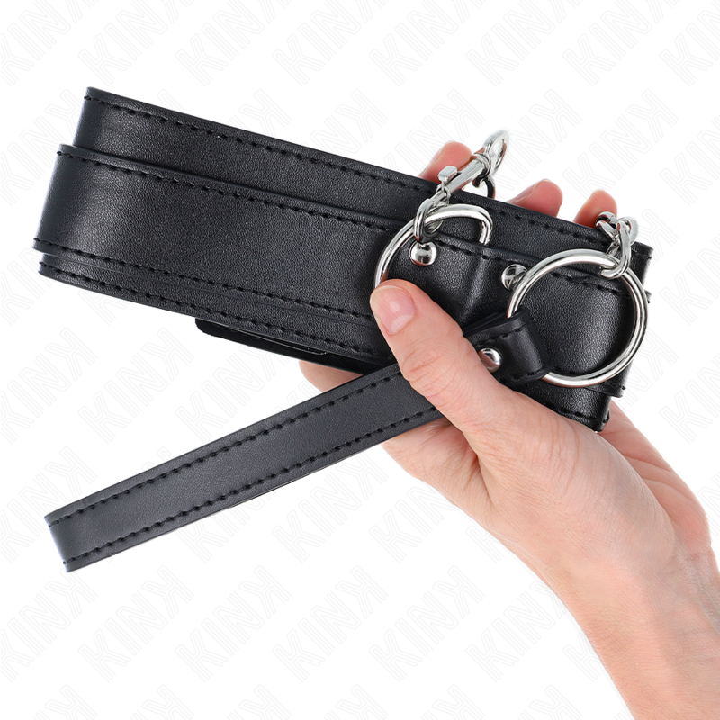 KINK - NECKLACE WITH STRAP 65 CM SILVER BUCKLES ADJUSTABLE 33-46 CM X 5.5 CM 4 KINK - NECKLACE WITH STRAP 65 CM SILVER BUCKLES ADJUSTABLE 33-46 CM X 5.5 CM - obrazek 4