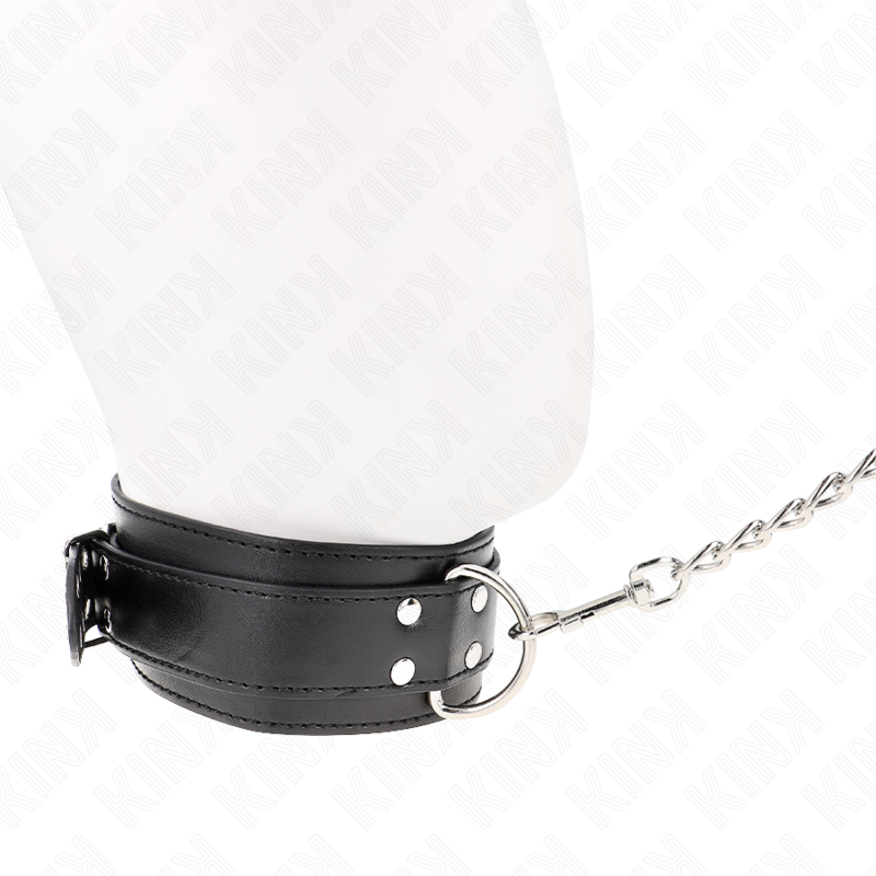 KINK - NECKLACE WITH STRAP 65 CM SILVER BUCKLES ADJUSTABLE 33-46 CM X 5.5 CM 3 KINK - NECKLACE WITH STRAP 65 CM SILVER BUCKLES ADJUSTABLE 33-46 CM X 5.5 CM - obrazek 3