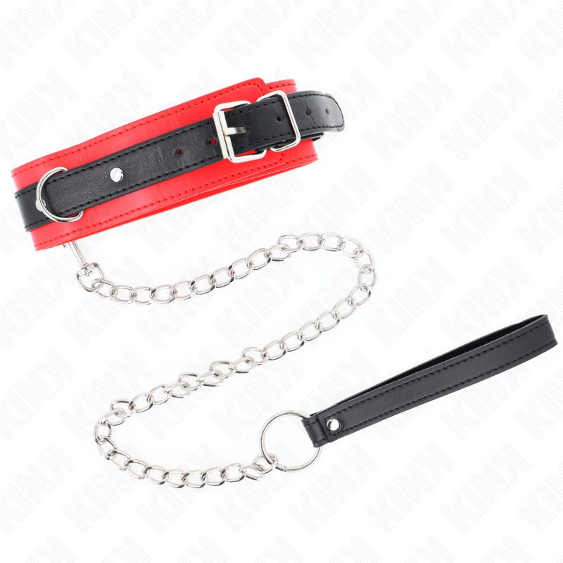 KINK - BASIC MODEL COLLAR WITH LEASH 65 CM MODEL 3 RED 53 X 5 CM 5 KINK - BASIC MODEL COLLAR WITH LEASH 65 CM MODEL 3 RED 53 X 5 CM - obrazek 5