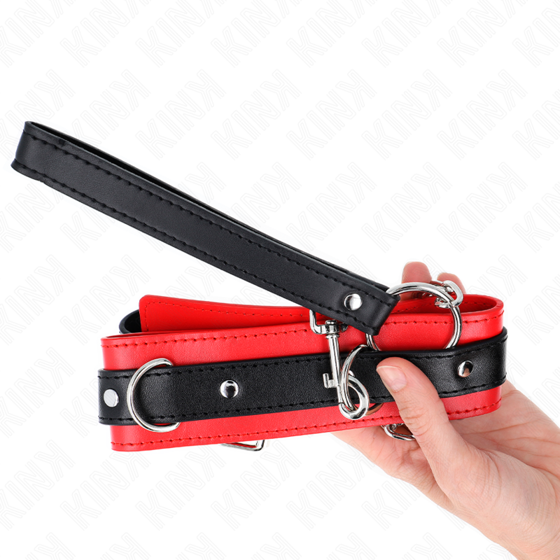 KINK - BASIC MODEL COLLAR WITH LEASH 65 CM MODEL 3 RED 53 X 5 CM 4 KINK - BASIC MODEL COLLAR WITH LEASH 65 CM MODEL 3 RED 53 X 5 CM - obrazek 4