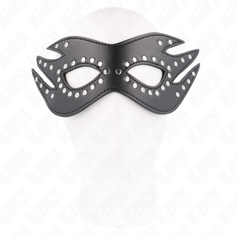 KINK - LEATHERETTE MASK WITH RIVETS MODEL 3 26 x 9.5 CM 2 KINK - LEATHERETTE MASK WITH RIVETS MODEL 3 26 x 9.5 CM - obrazek 2