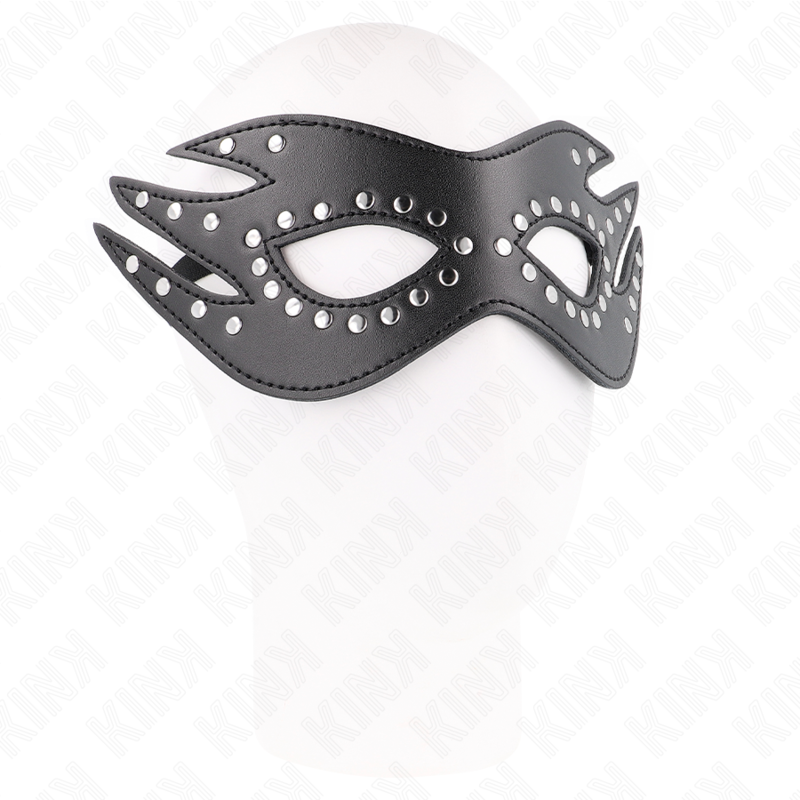 KINK - LEATHERETTE MASK WITH RIVETS MODEL 3 26 x 9.5 CM 3 KINK - LEATHERETTE MASK WITH RIVETS MODEL 3 26 x 9.5 CM - obrazek 3