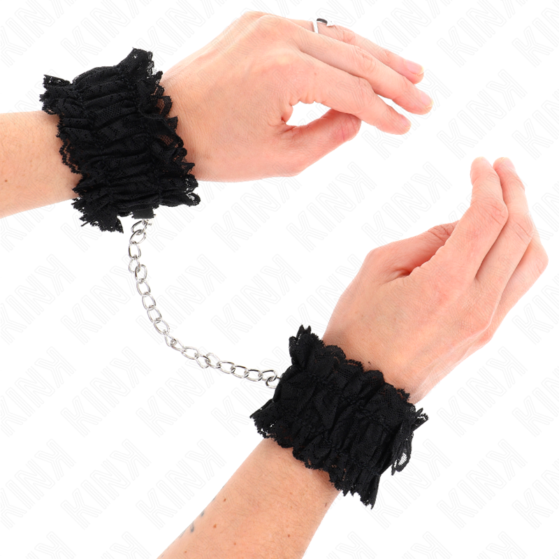 KINK - LACE ELASTIC WRIST RESTRAINTS NEGRO 2 KINK - LACE ELASTIC WRIST RESTRAINTS NEGRO - obrazek 2