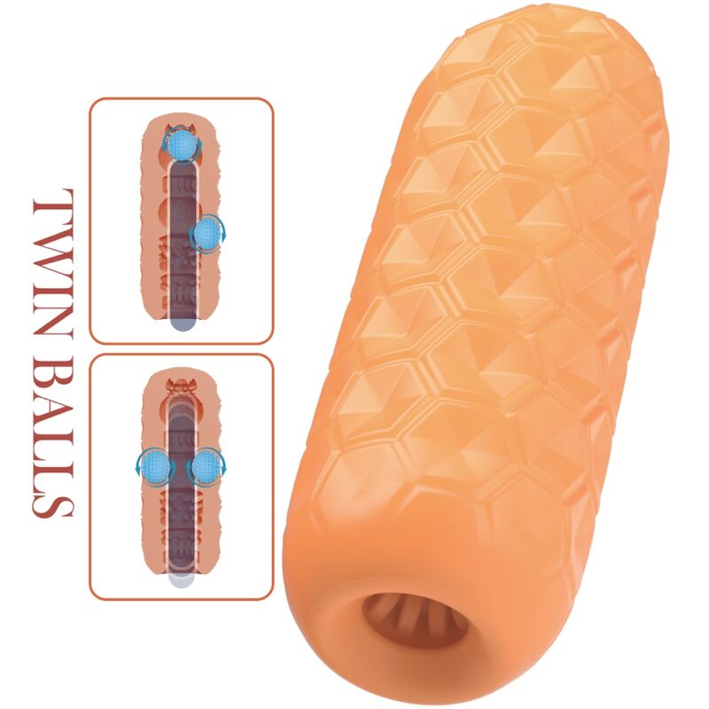 PRETTY LOVE - TWIN BALLS MALE MASTURBATOR ORANGE 5 PRETTY LOVE - TWIN BALLS MALE MASTURBATOR ORANGE - obrazek 5