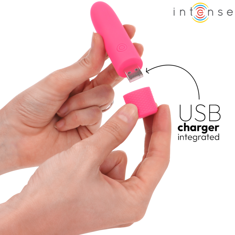 INTENSE - SYMONE USB RECHARGEABLE VIBRATING BULLET 8 VIBRATIONS PINK 10 X 2.2 CM 5 INTENSE - SYMONE USB RECHARGEABLE VIBRATING BULLET 8 VIBRATIONS PINK 10 X 2.2 CM - obrazek 5