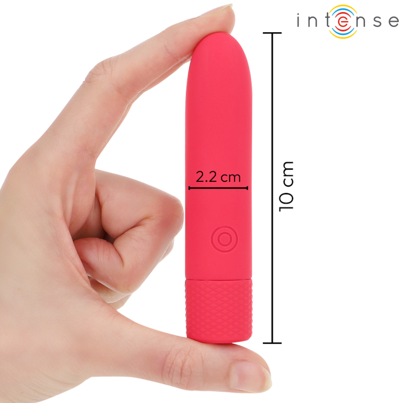 INTENSE - SYMONE USB RECHARGEABLE VIBRATING BULLET 8 VIBRATIONS RED 10 X 2.2 CM 4 INTENSE - SYMONE USB RECHARGEABLE VIBRATING BULLET 8 VIBRATIONS RED 10 X 2.2 CM - obrazek 4