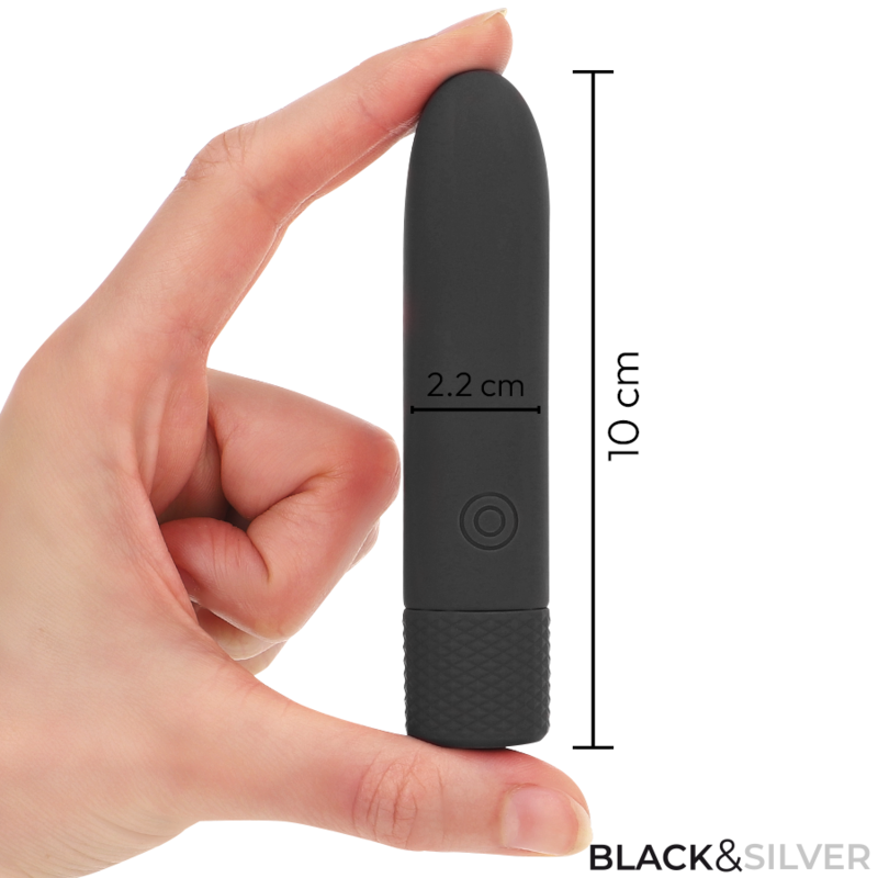 BLACK SILVER - GERI USB RECHARGEABLE VIBRATING BULLET 8 VIBRATIONS BLACK 10 X 2.2 CM 5 BLACK SILVER - GERI USB RECHARGEABLE VIBRATING BULLET 8 VIBRATIONS BLACK 10 X 2.2 CM - obrazek 5