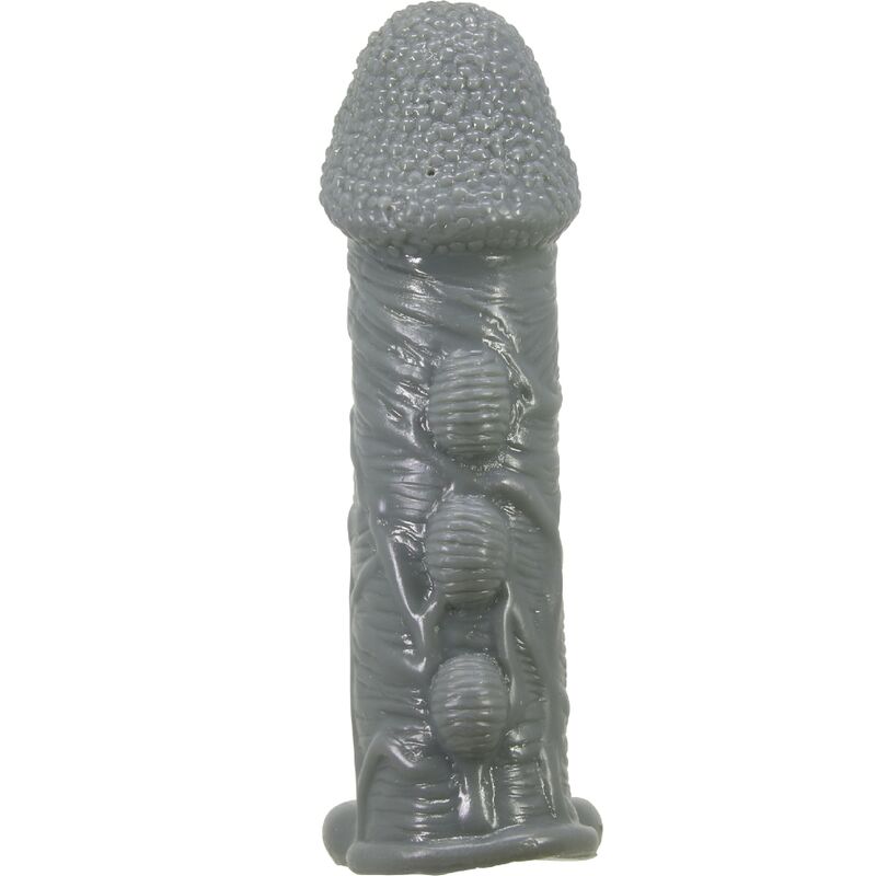 PRETTY LOVE - REALISTIC PENIS ENLARGER AND DELAY SLEEVE GREY 3 PRETTY LOVE - REALISTIC PENIS ENLARGER AND DELAY SLEEVE GREY - obrazek 3