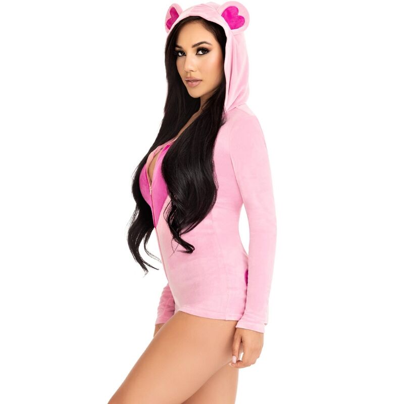LEG AVENUE - TEDDY BEAR VELVET BODYSUIT PINK S 3 LEG AVENUE - TEDDY BEAR VELVET BODYSUIT PINK S - obrazek 3
