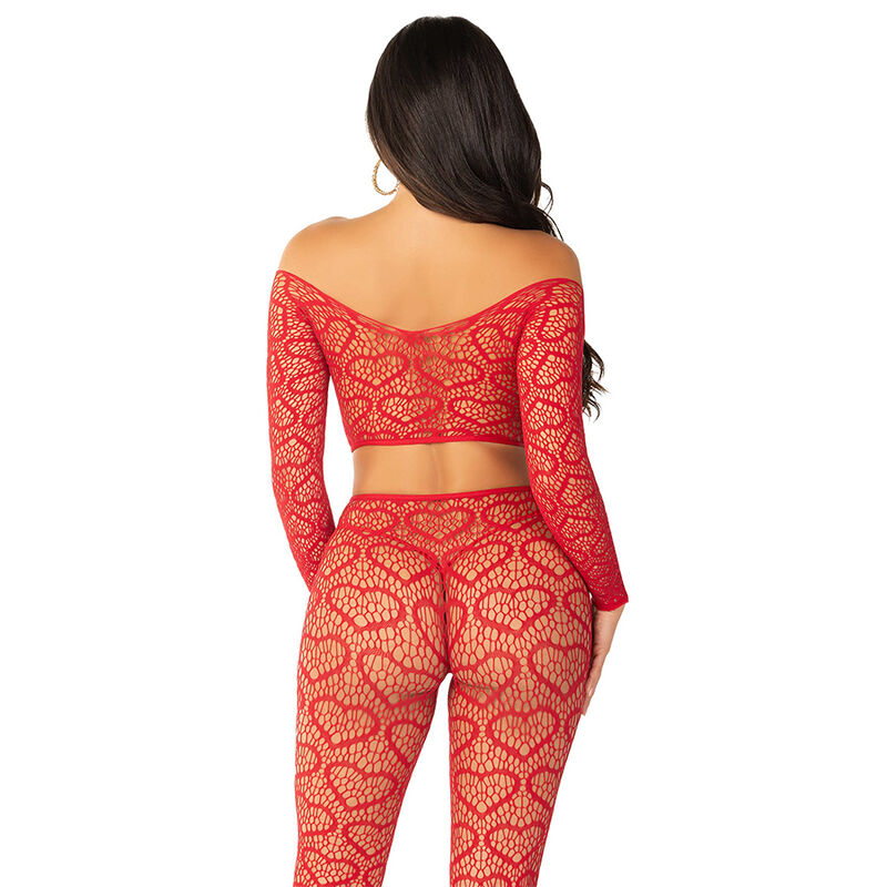 LEG AVENUE - CROP TOP + STOCKINGS RED ONE SIZE 10 LEG AVENUE - CROP TOP + STOCKINGS RED ONE SIZE - obrazek 5